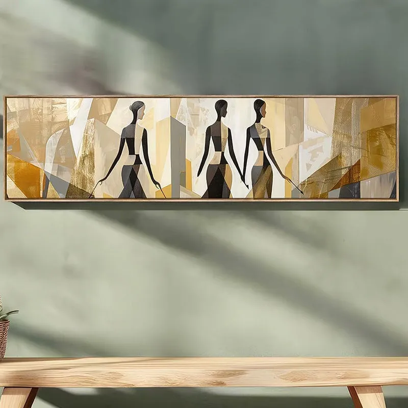 Earthy Silhouettes Boho Canvas Wall Art With Frame - Brown media 5