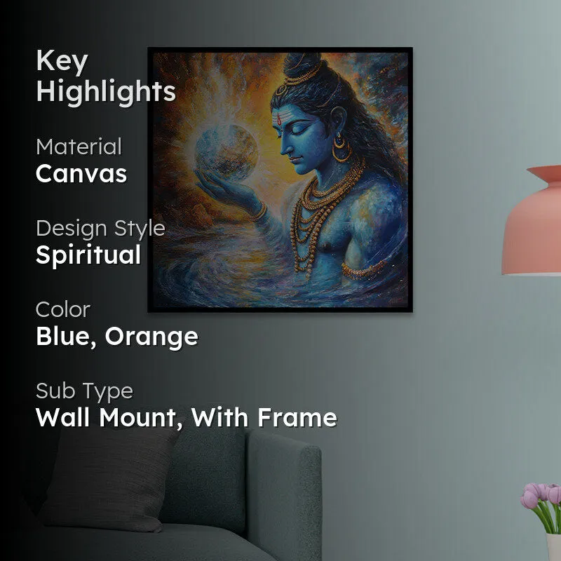 Shiva Of Cosmos Canvas Wall Art With Frame media 2