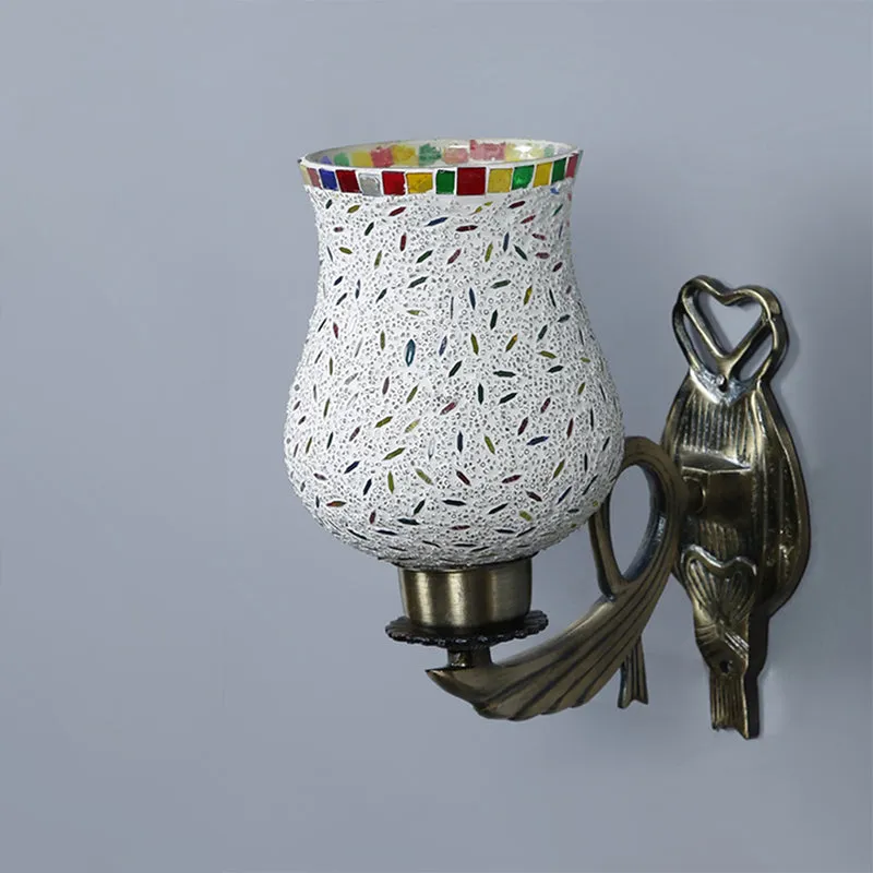 Aesta Love Gleam Mosaic Glass & Metal Wall Lamp media 3
