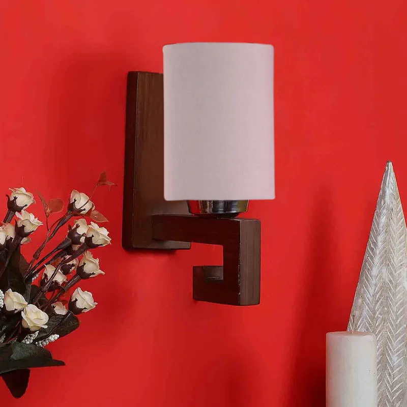 Hazel Cylindrical Wooden Wall Lamp media 3