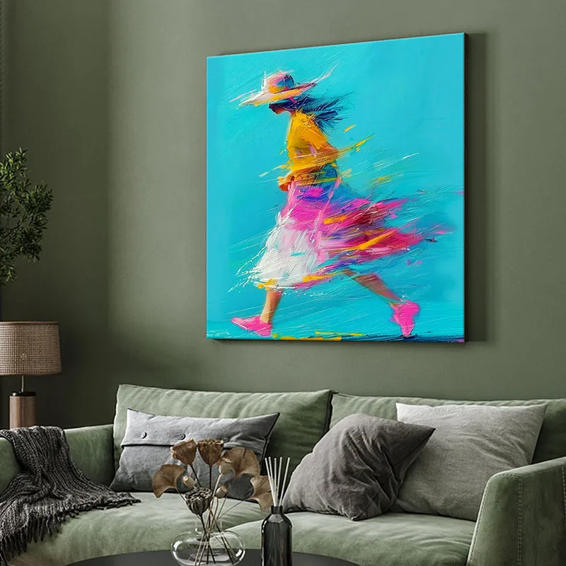 Woman In Motion Wall Painting media 4