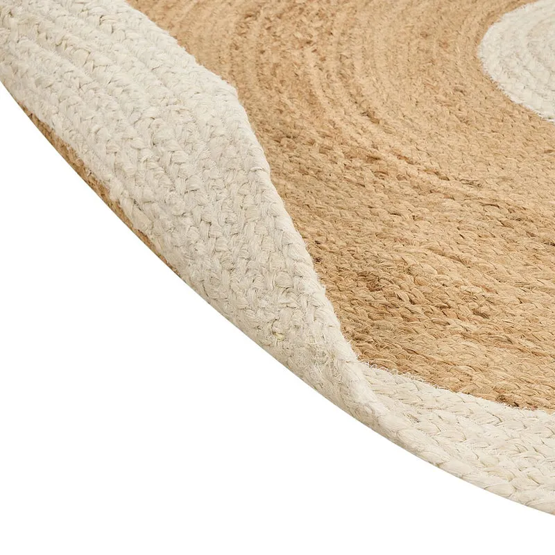Spiral Craft III Braided Jute Area Rug - White, Beige media 6