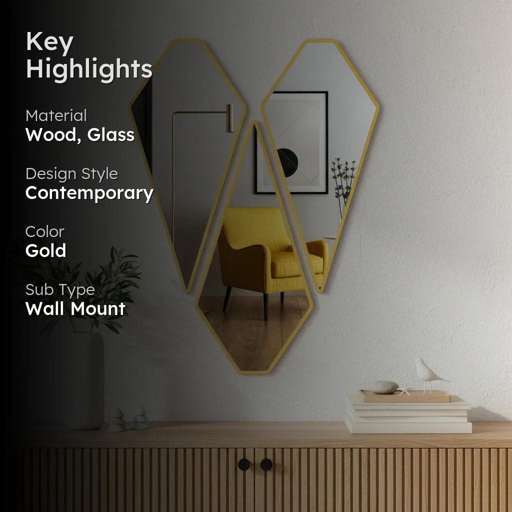 Diamond Reflections Wall Mirror - Set Of Three media 2