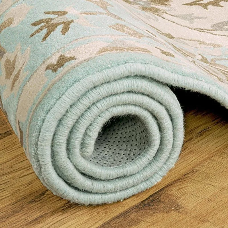 Sekhmet Hand Tufted Ethnic Wool & Nylon Carpet - Mint Green media 7