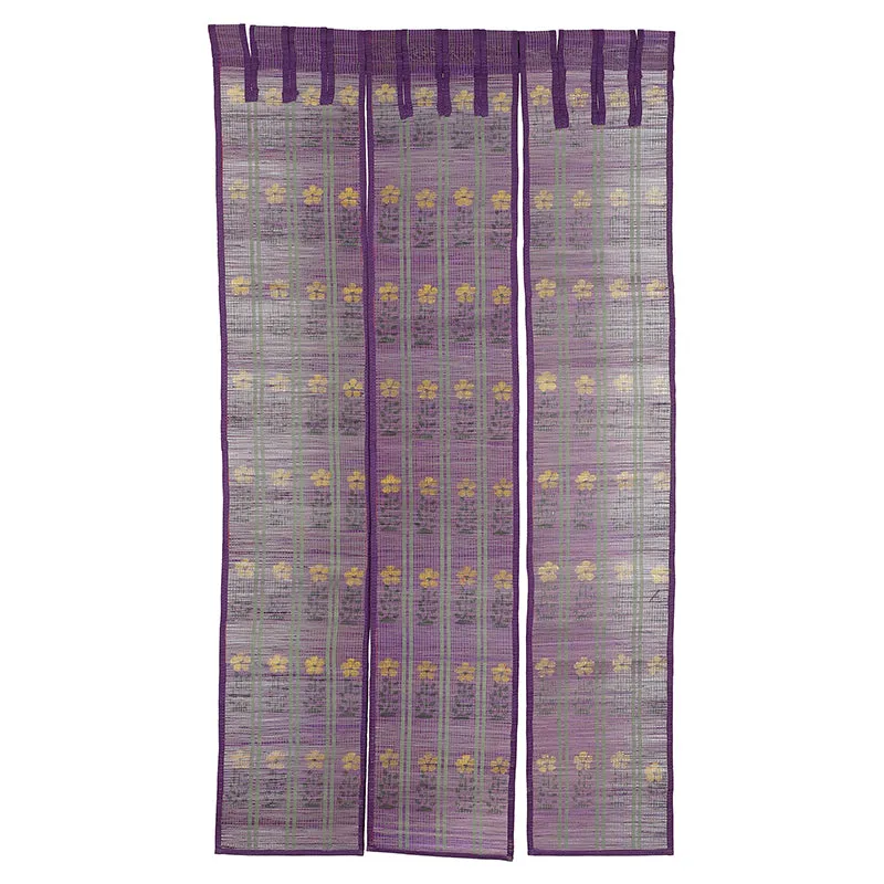 Forest Flow Three Panel Bamboo Curtain - Purple media 3
