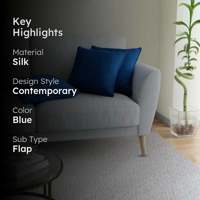 Chevron Cushion Cover (Blue) - Set Of Five media 2