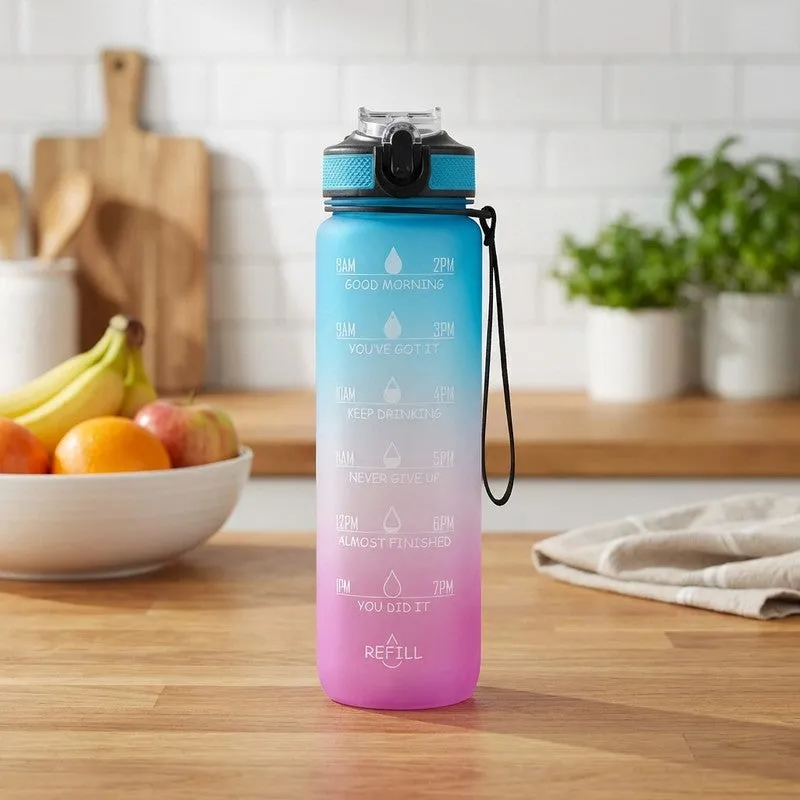 Solara Sportiq Plastic Water Bottle (1000 mL) - Blue,Purple media 1