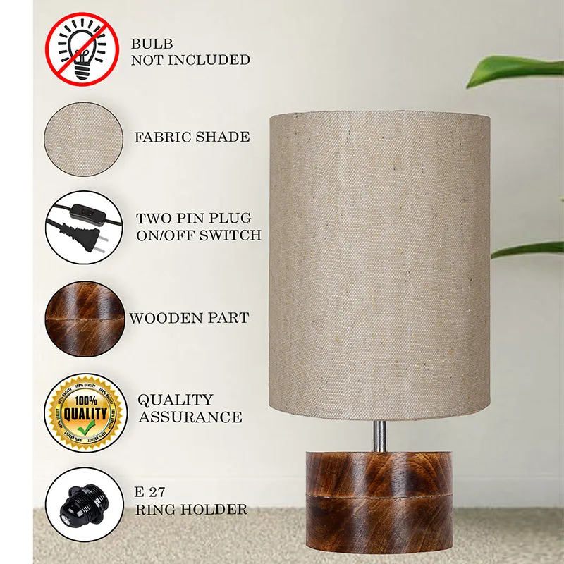 Oleda Curve Wooden Table Lamp - Beige,Brown media 4