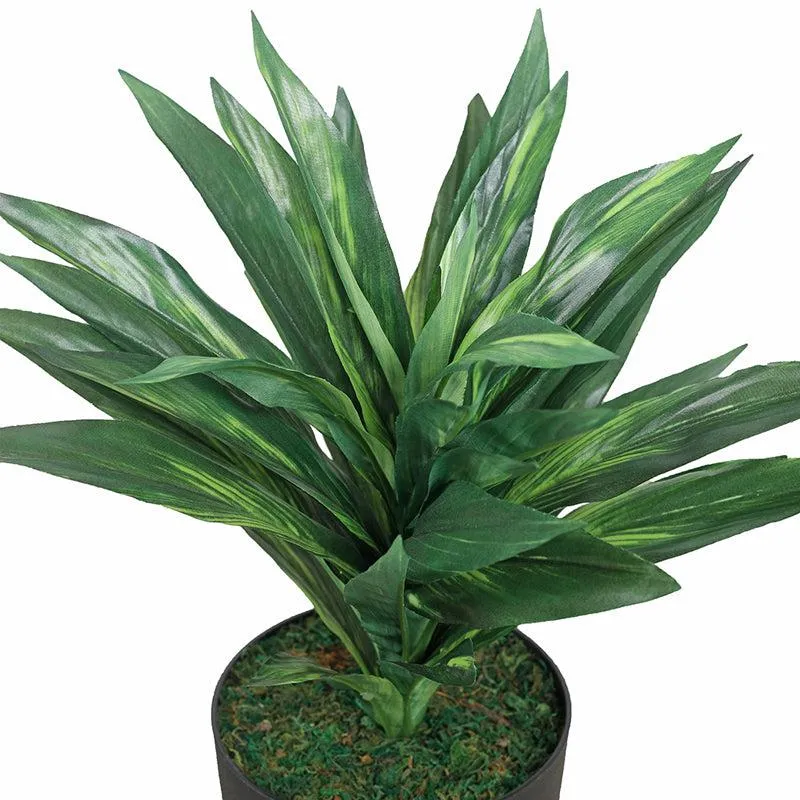 Lush Oasis Artificial Plant With Black Plastic Pot - Green media 6