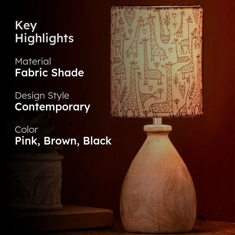 Tall Tales Fabric Table Lamp - Pink,Brown media 2