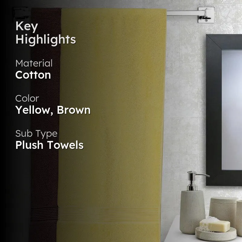 Bodil Bath Towel (Yellow & Brown) - Set Of Two media 2