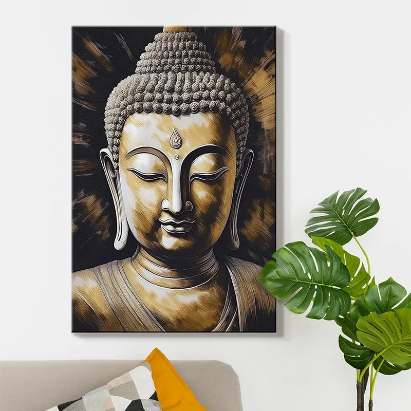 Golden Serenity Wall Painting media 1
