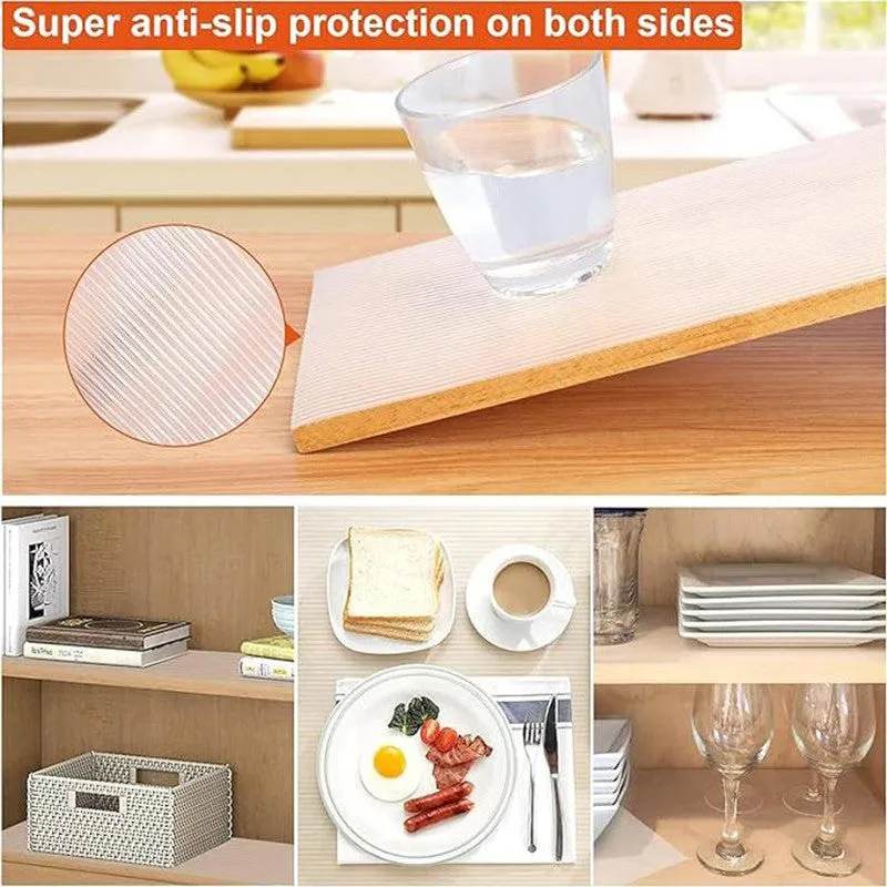 Transparent Kitchen Plastic Shelf Liner Mat - Set Of Two media 4