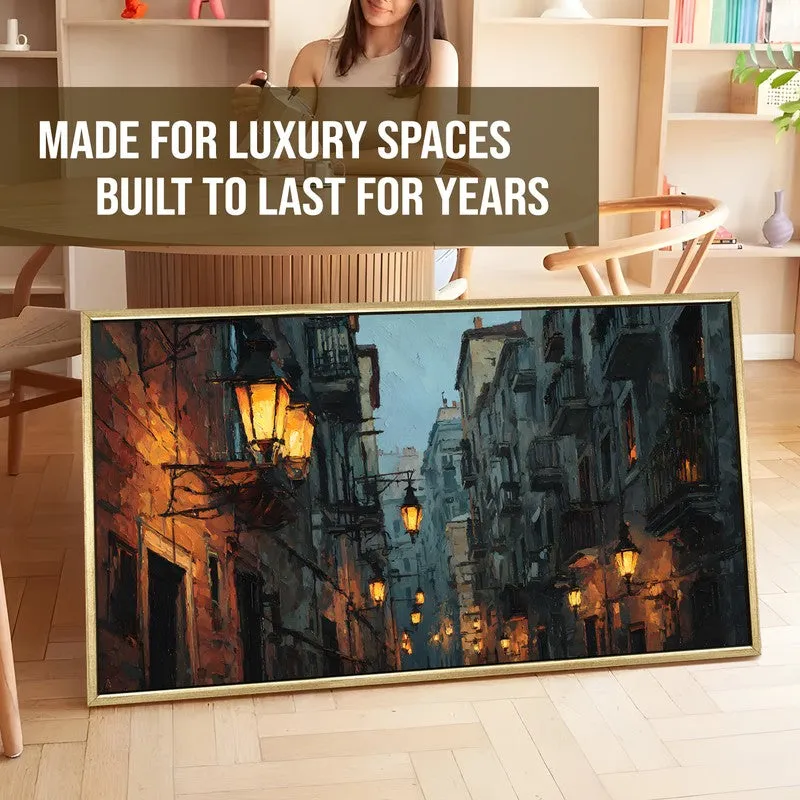 Lanterned Way Canvas Wall Painting With Frame media 5