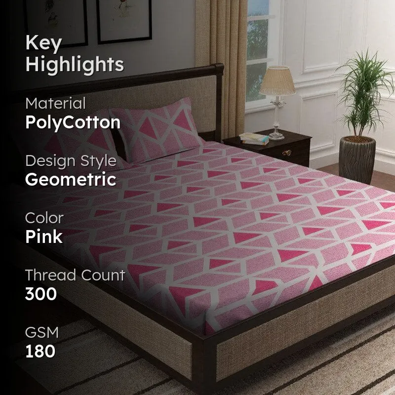 Trio Triangles Printed Bedsheet - 180 GSM media 2