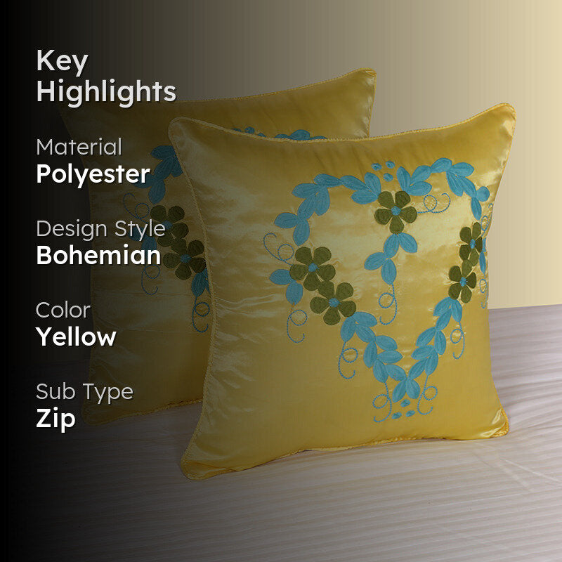 Halo Of Spring Embroidered Cushion Cover - Set Of Two media 2