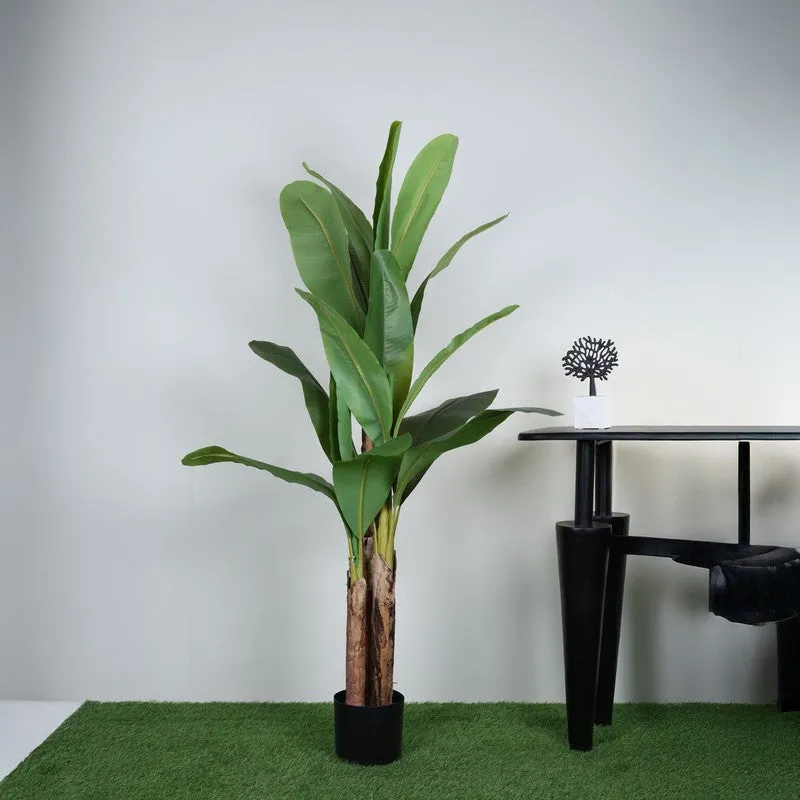 Artificial Banana Plant With Black Fiber Pot - 3.9 Feet media 3