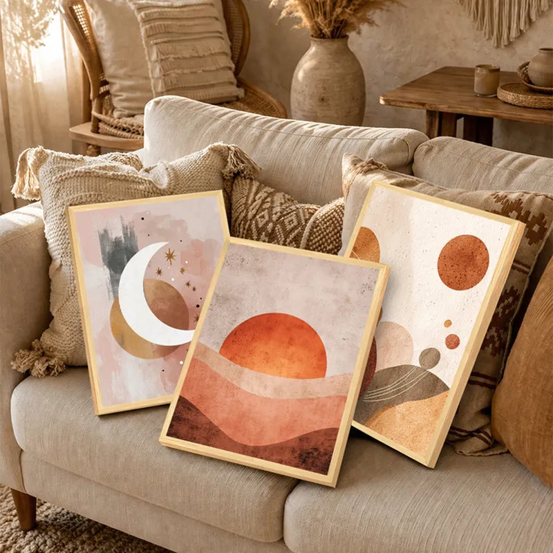 Cosma Modern Celestial Wall Paintings - Set of Three media 4
