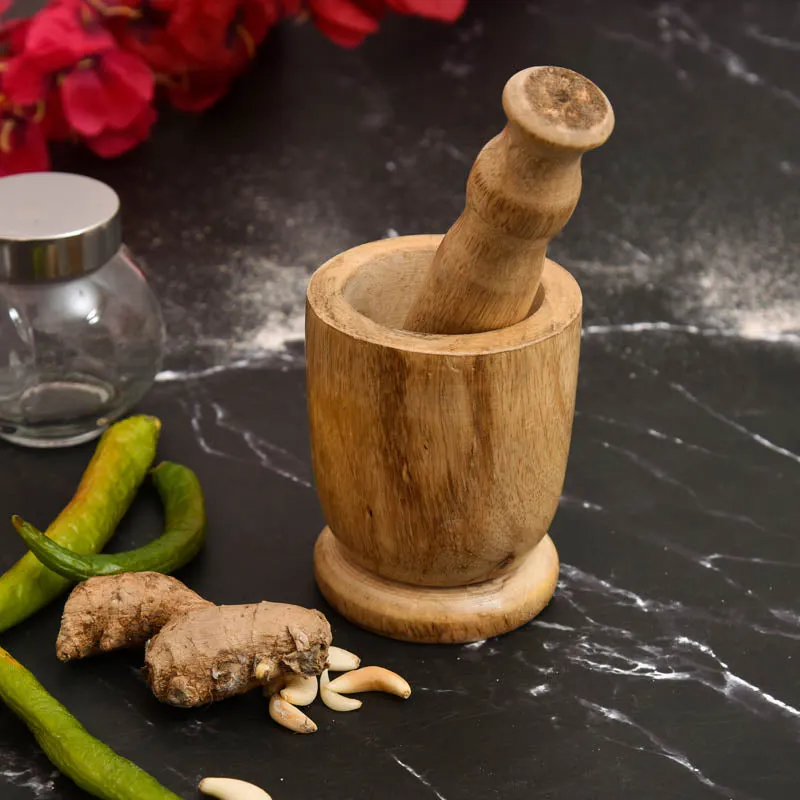 Caldera Wood Mortar & Pestle - Set Of Two media 1