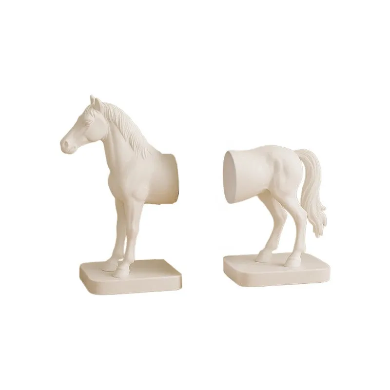 Classic Horse Design Book End - White media 3