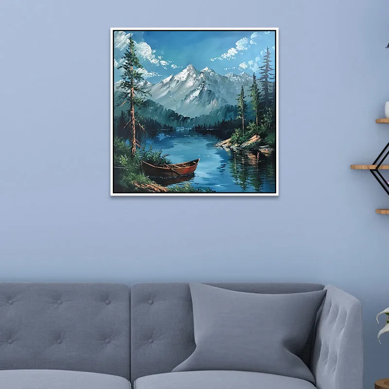 Serenity Of Mountains Canvas Wall Art With Frame media 1