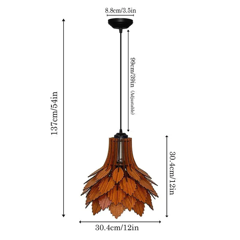 ZenithLight Luxury Wooden Ceiling Lamp media 8