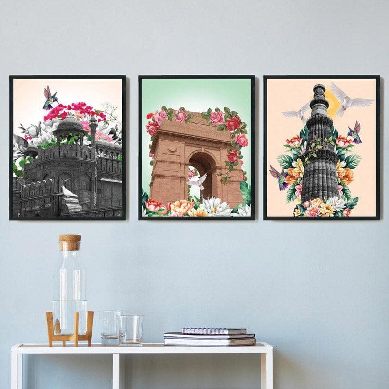 The Marvellous Heritage Framed Paper Wall Painting - Set Of Three