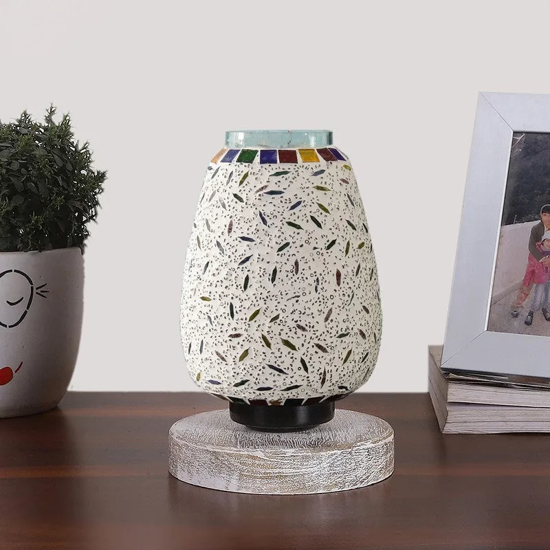 Illumia Glass Table Lamp With Wooden Base - Multicolor media 4
