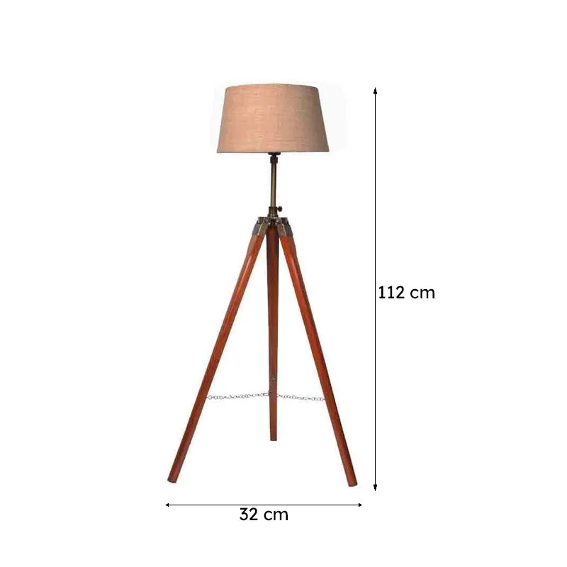 Tall Tales Wooden Tripod Floor Lamp - Beige media 7