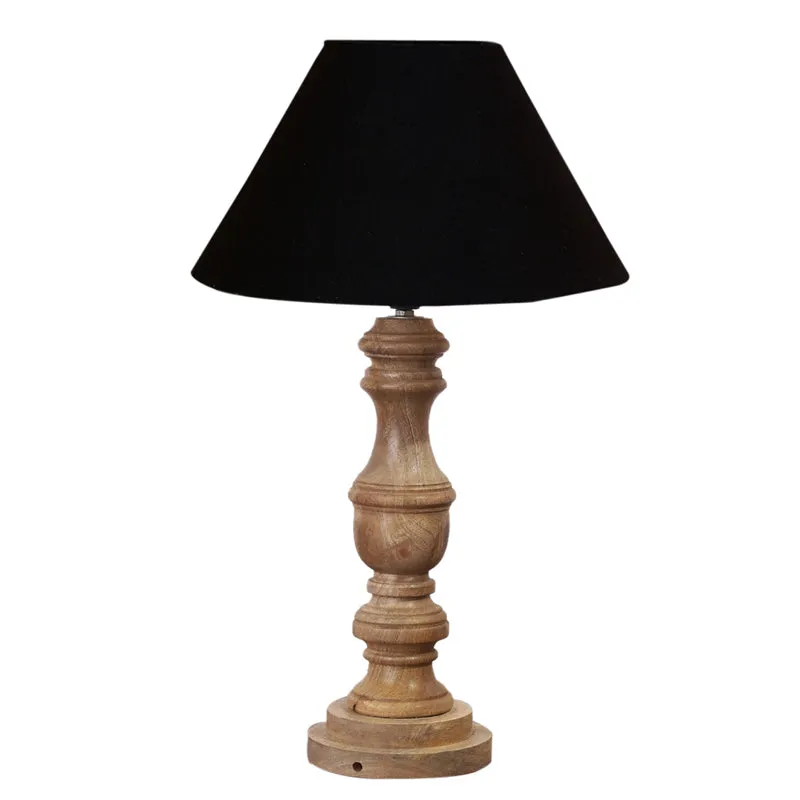 Cotin II Carve Wooden Table Lamp - Black,Brown media 6