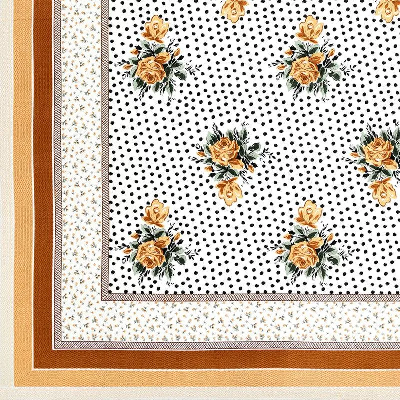 Livia Floral Cotton Bedsheet (Yellow) - 180 TC media 4