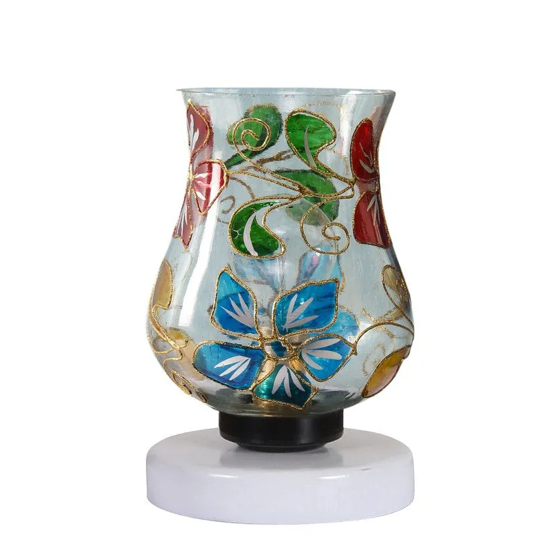 Mystilux Mosaic Glass Table Lamp With Wooden Base - Multicolor media 5