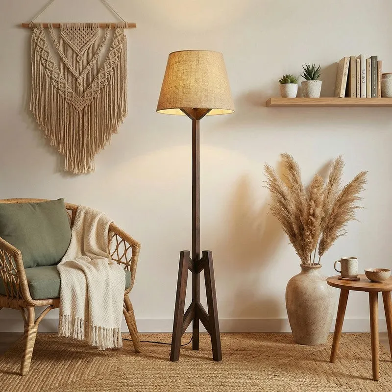 SoftBeam Wooden Floor Lamp - Brown media 3