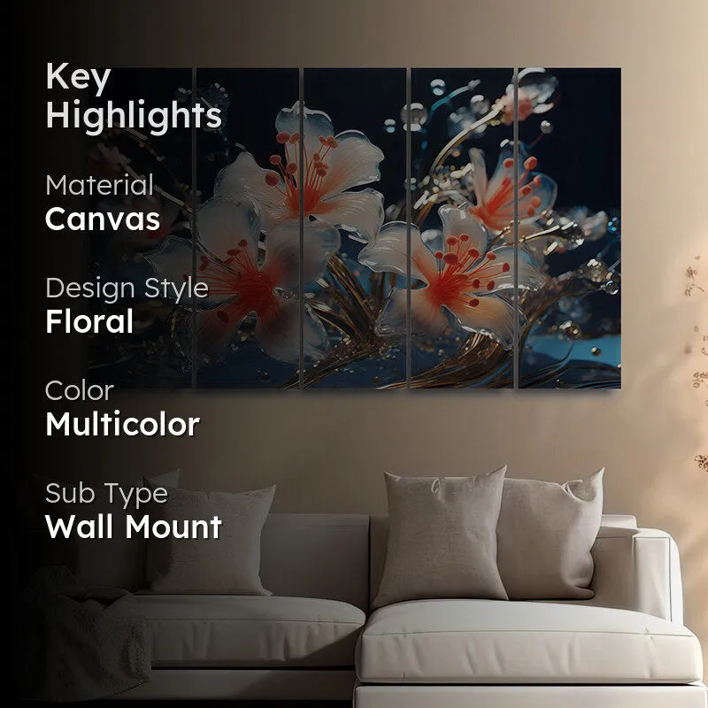 Liquid Flora I Canvas Wall Art - Set Of Five media 2