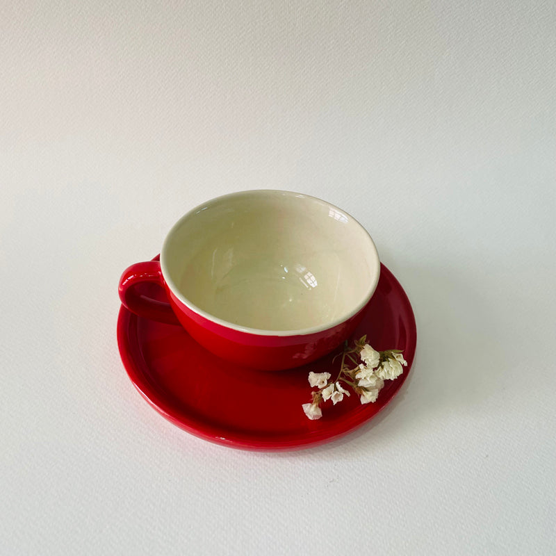 Cedar Ceramic Cup & Saucer (300 mL) - Red media 4