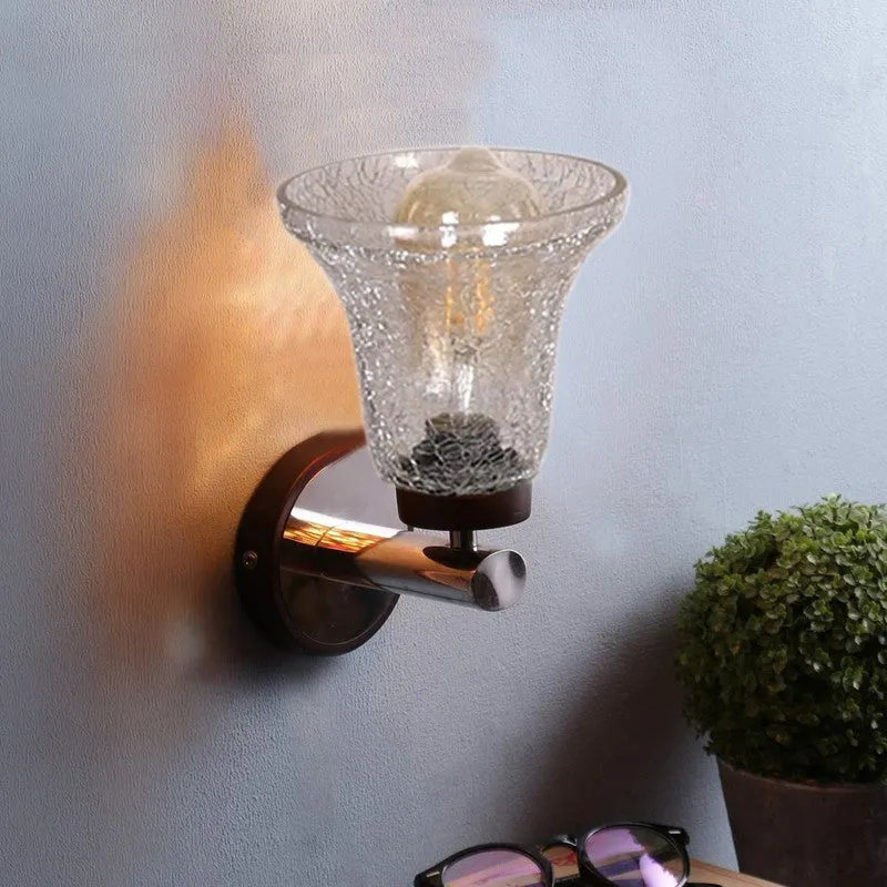Aeris Crystal Flare Silver Base Glass Wall Lamp media 6