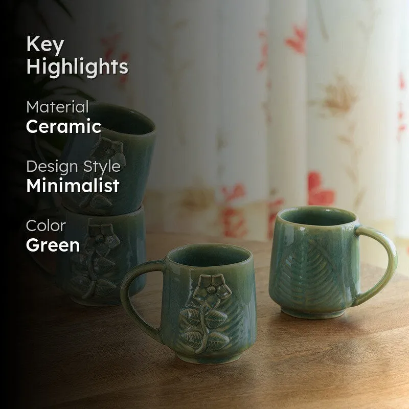 Sage Ceramic Coffee Mug (330 mL Each) - Set Of Four media 2