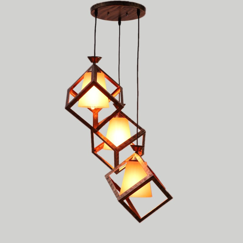 Crimson Glow PVC Ceiling Lamp - Orange media 4