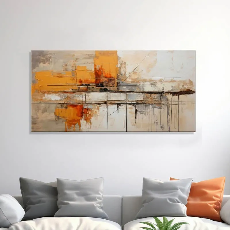 Abstract Golden Circles Poly Canvas Wall Painting media 1