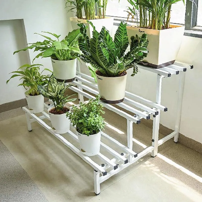 Botanika Elevate Three Tier Metal Plant Stand - White media 1