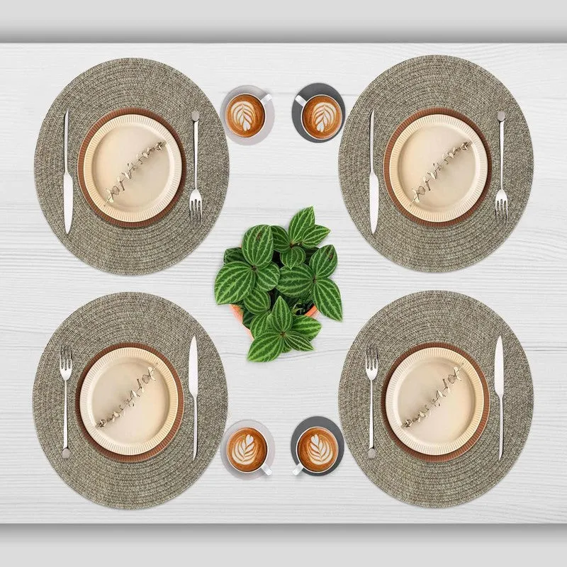 Onyxa Golden Round PVC Table Mats - Set Of Four media 3