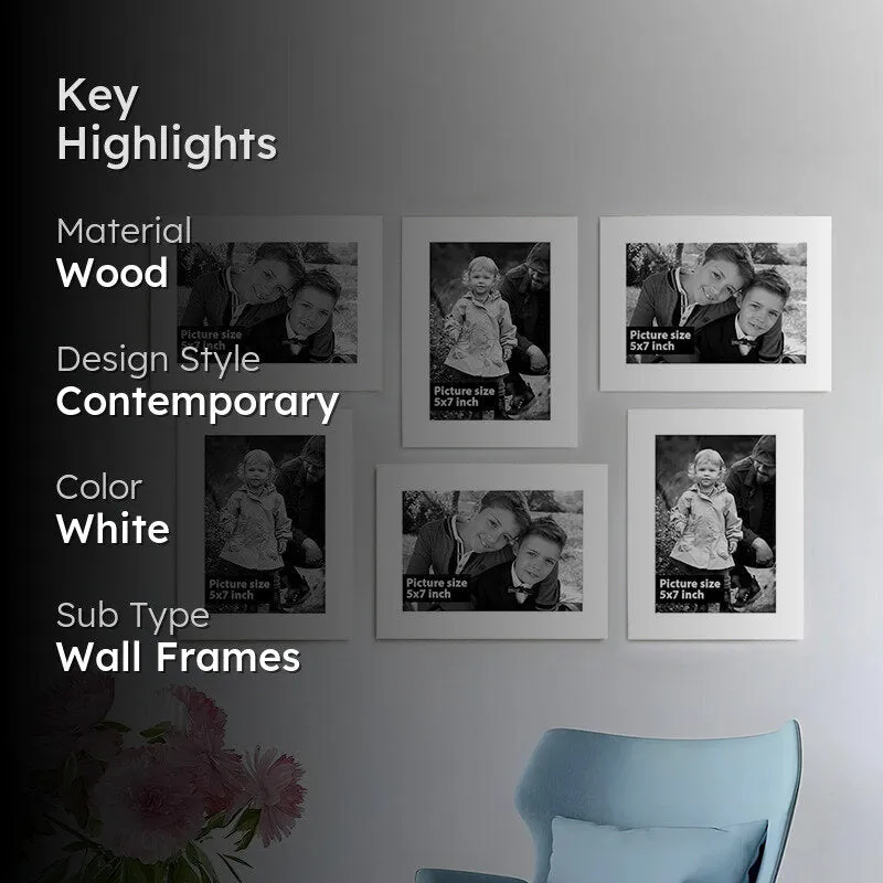 Willow Charm Rectangle Photo Frame (White) - Set Of Six media 2