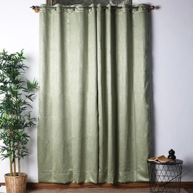 Swayam Earthy Green Curtain media 1