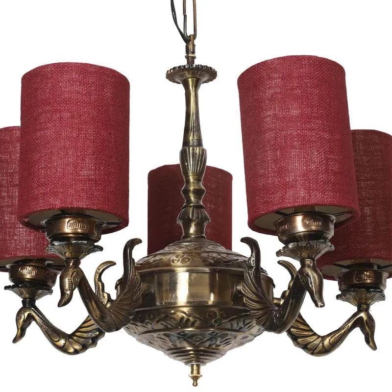 Vichitra Cylindrical Golden Antique Ceiling Lamp media 3