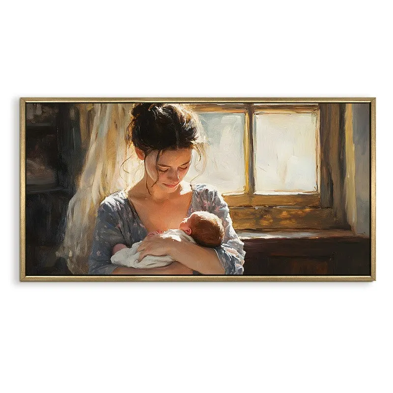 Maternal Grace Canvas Wall Painting With Frame media 3