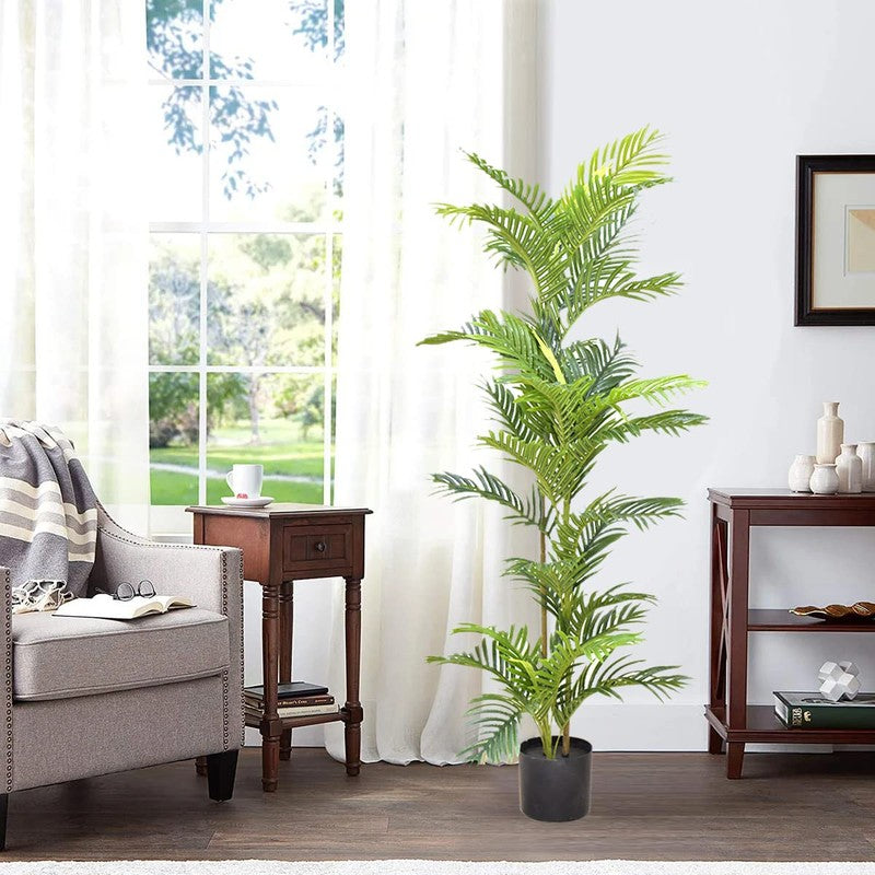 Greenly Artificial Dracaena Plant With Black Plastic Pot - 5 Feet media 6