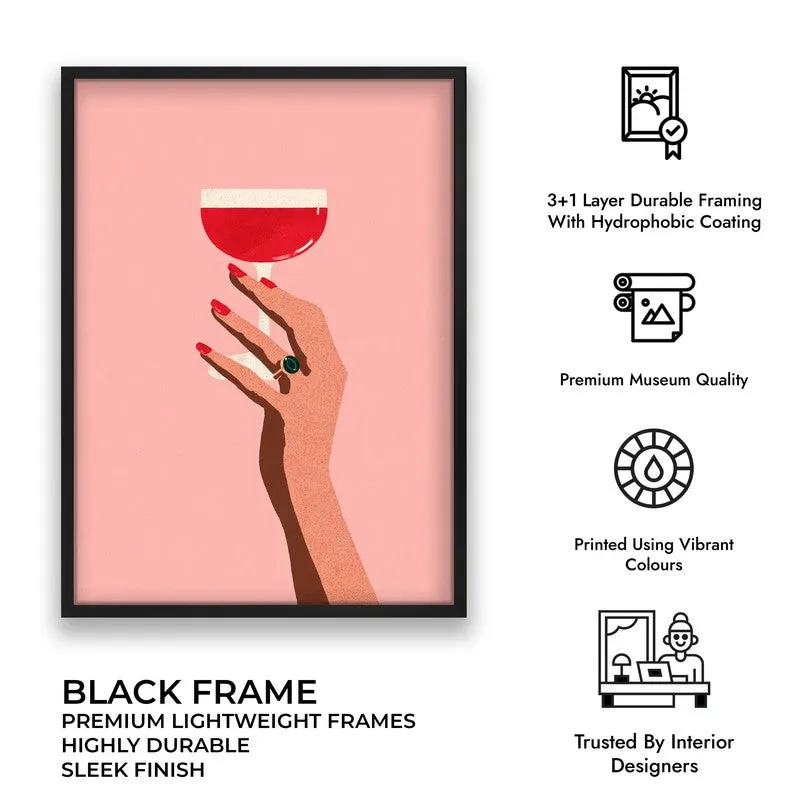 Cocktail Canvas Wall Painting - Black Frame media 9