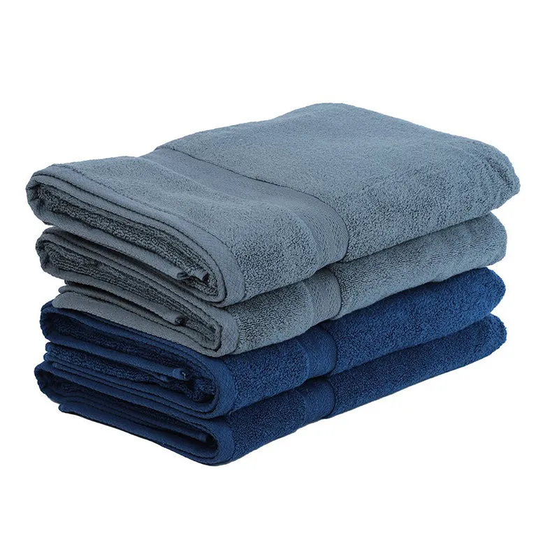 Miorah Bath Towel (Grey & Dark Blue) - Set Of Four media 6