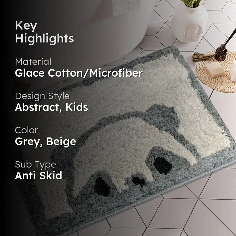 Fluffy Panda Microfiber Bat Mat - Grey media 2
