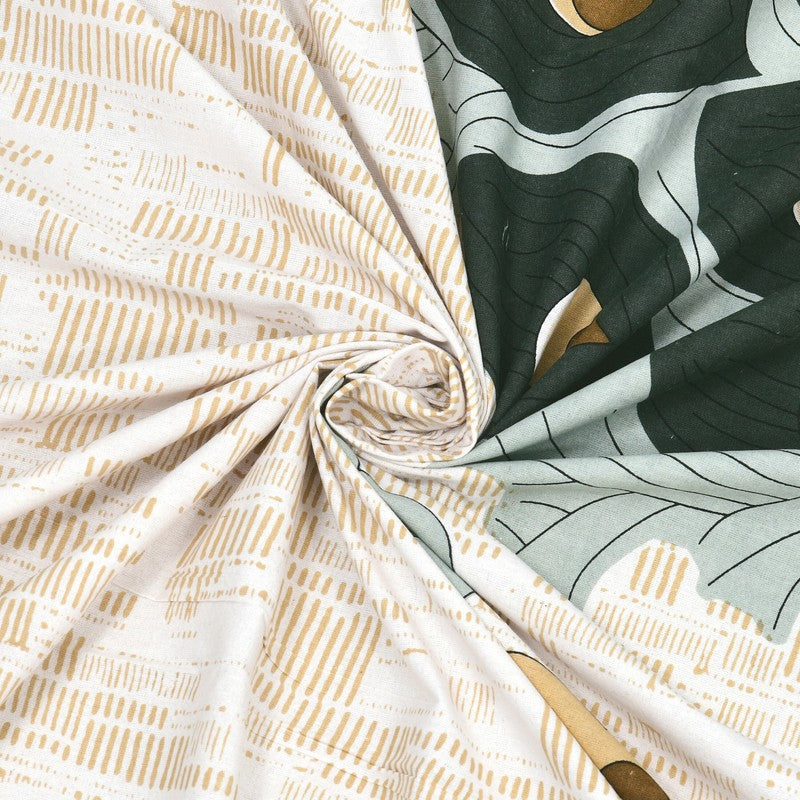 Classicon Cotton Bedsheet (Beige,Green) - 240 TC media 5
